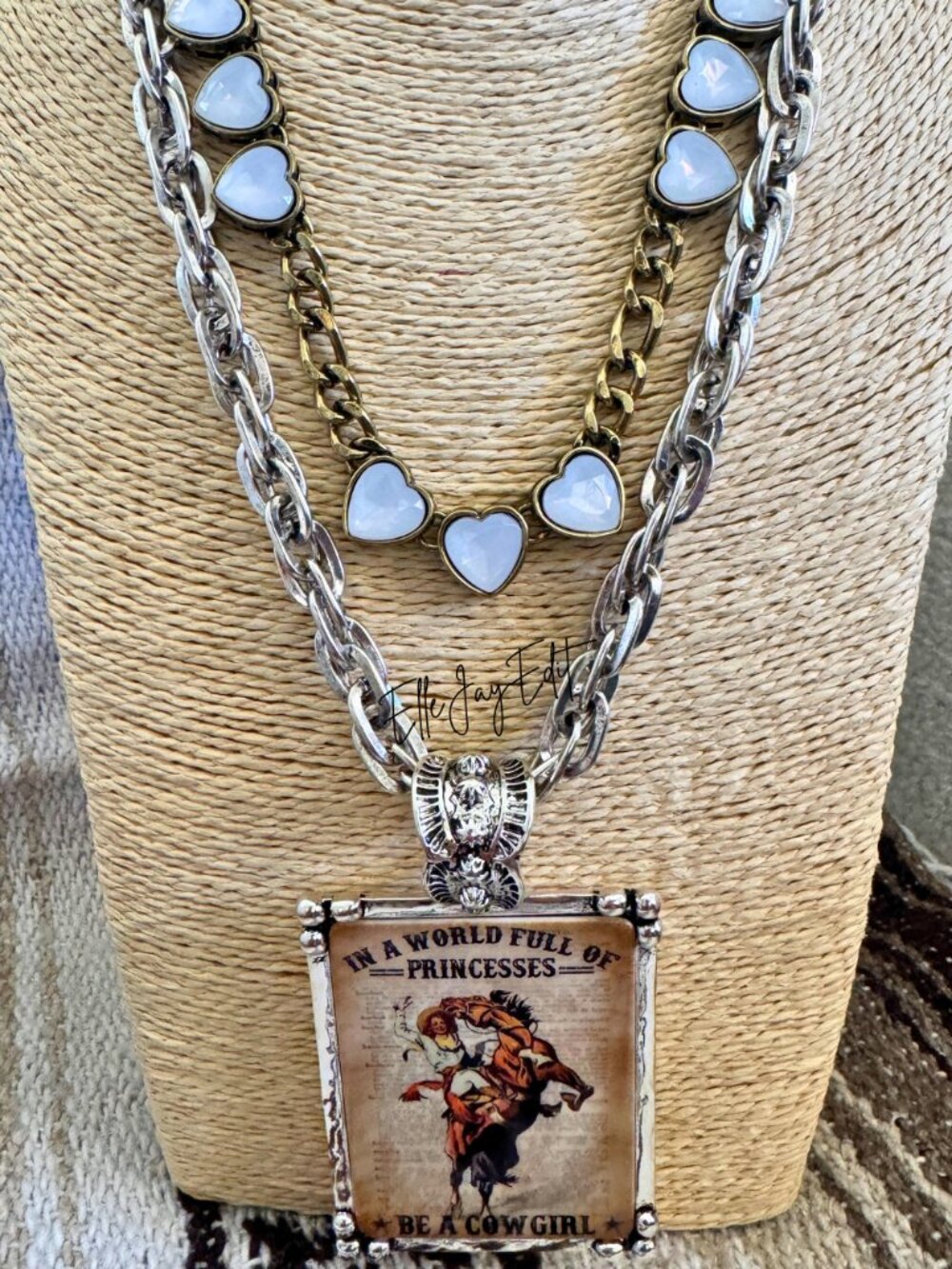 Cowgirl Statement Necklace Be a Cowgirl Western Silver Chain Pendant